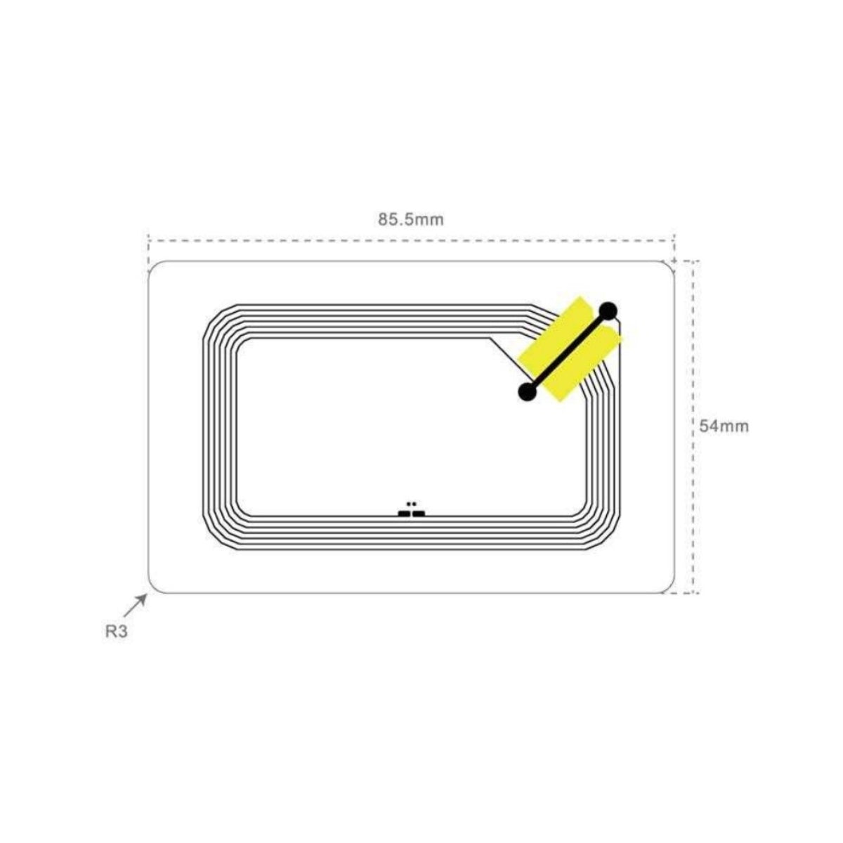 Sustainable NFC RFID Label 85.5x54mm - TRC700C - The RFID Company